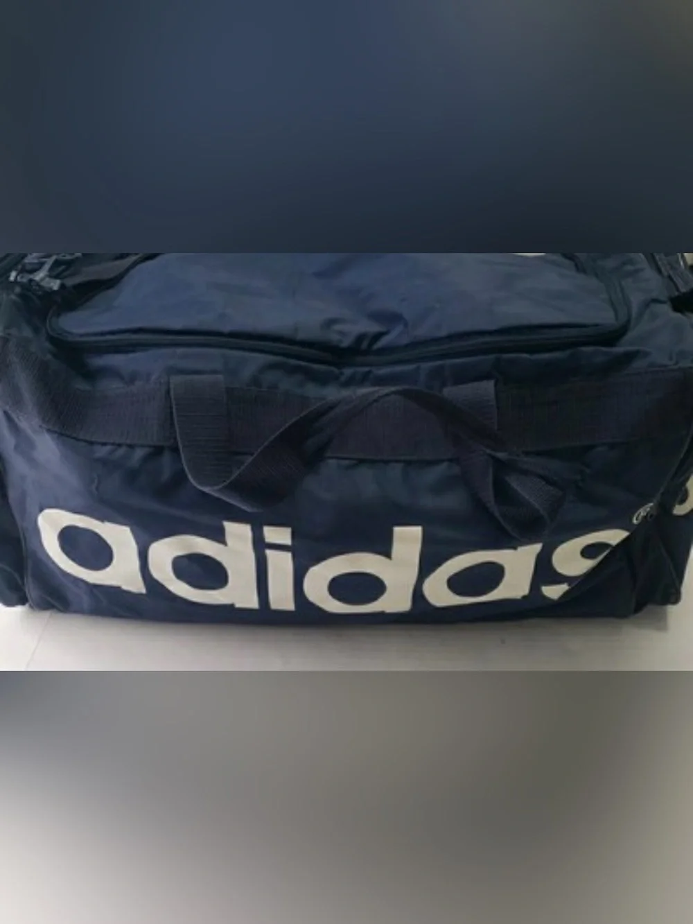 Adidas Navy Sport Duffel Bag with Bold White Logo